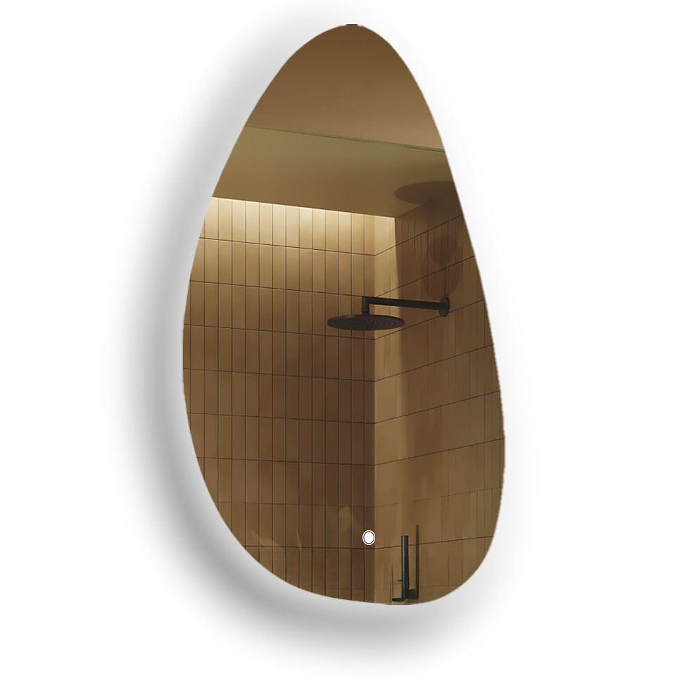 Lustro łazienkowe LED 64x104cm - nieregularne - LED Dual, włącznik