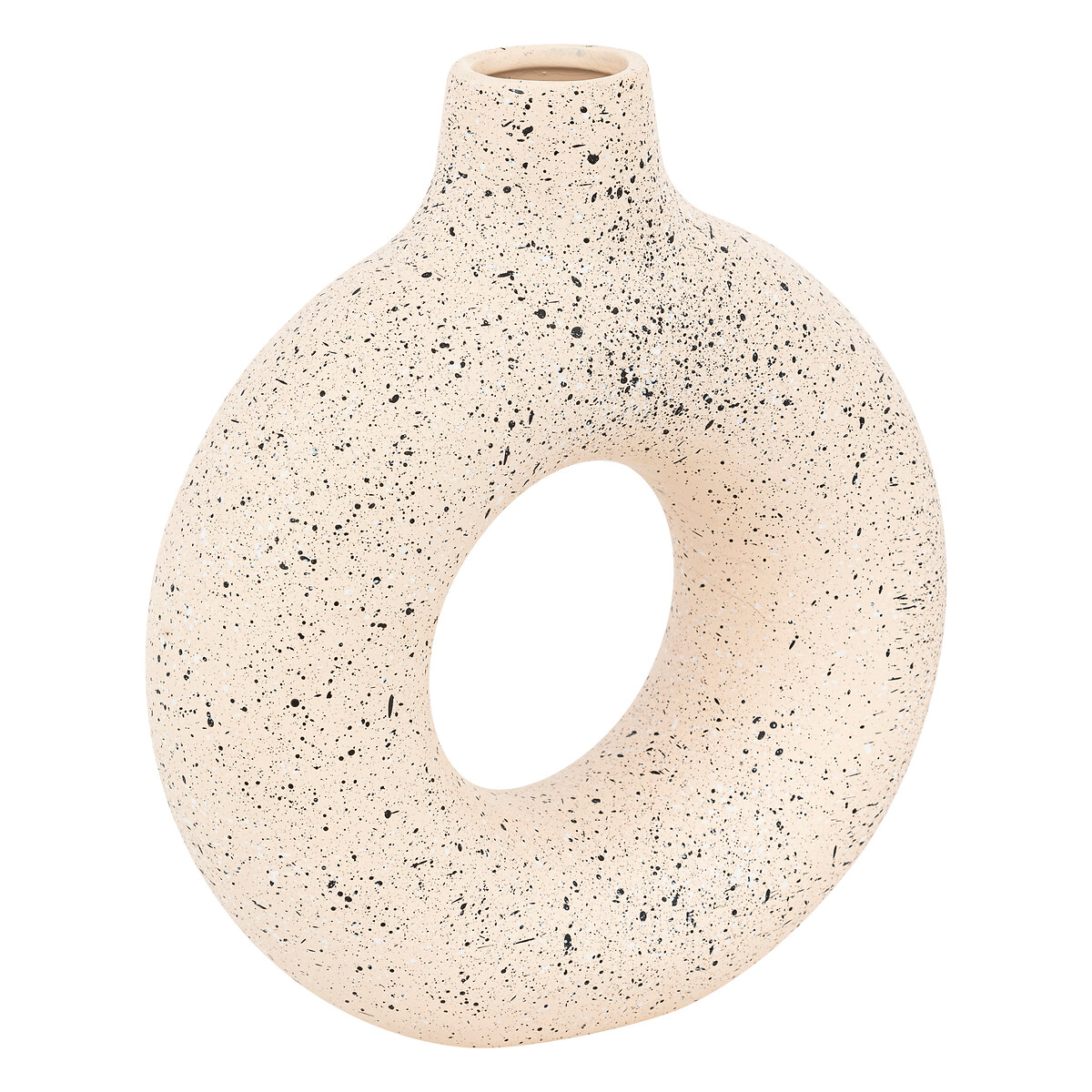 Ceramic vase "Florie" White & Black, H.25 cm