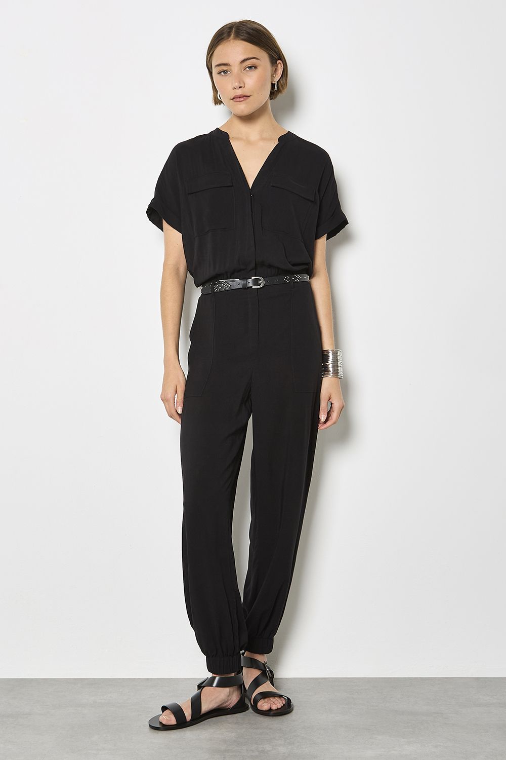 Apricot Soft Woven Utility Jumpsuit