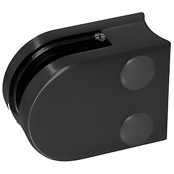 4 x Pince à verre pour tube diam. 42,4 modèle 00 - Ep. verre 8 mm - Inox noir anthracite