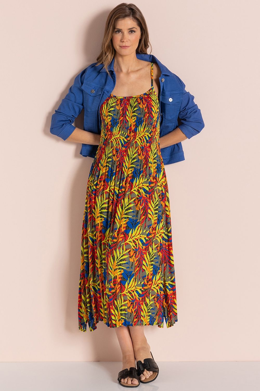 Klass. Pleat Printed Maxi Dress