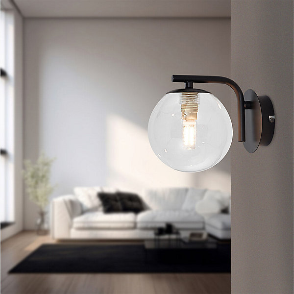 Applique murale décorative 1xG9 10W IP20 - Transparent et Noir