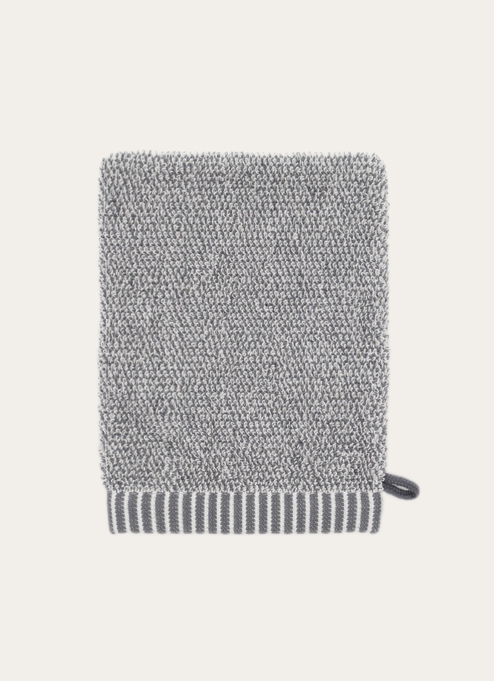 GANT DE TOILETTE EN FILS CHINÉS GRIS