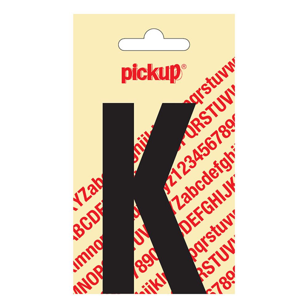 BOKSTAV PICKUP NOBEL K SVART 90 MM SELVKLEBENDE