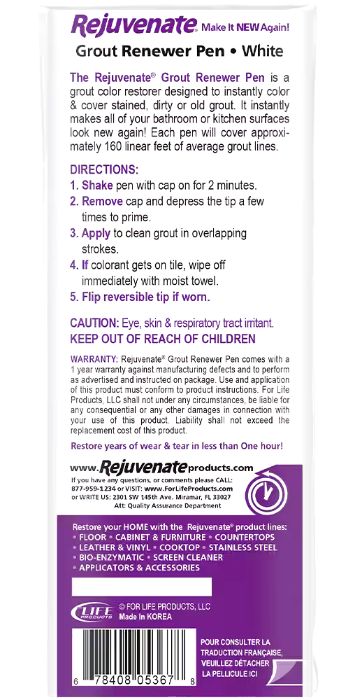 Rejuvenate Grout Renewer Pen/Marker, 2-pk, White