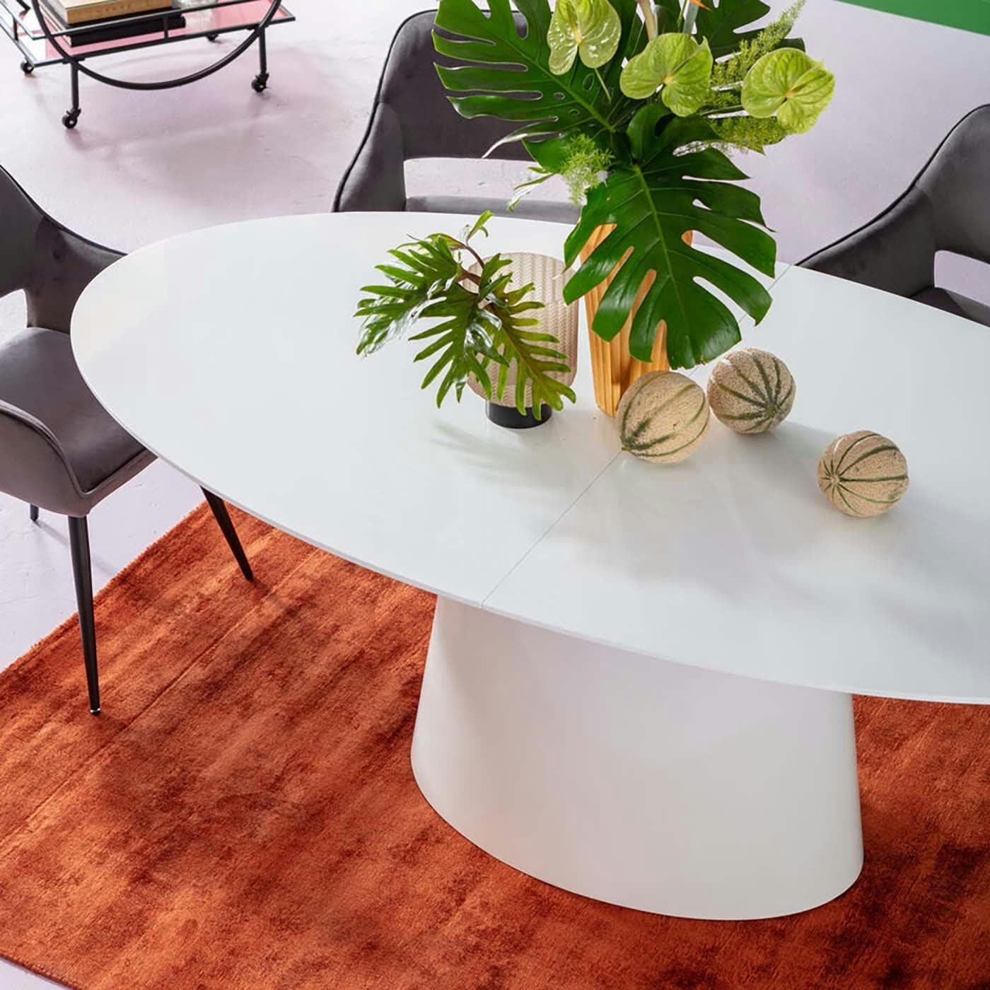 BENVENUTO - Table à manger 8 personnes extensible blanche L200/250