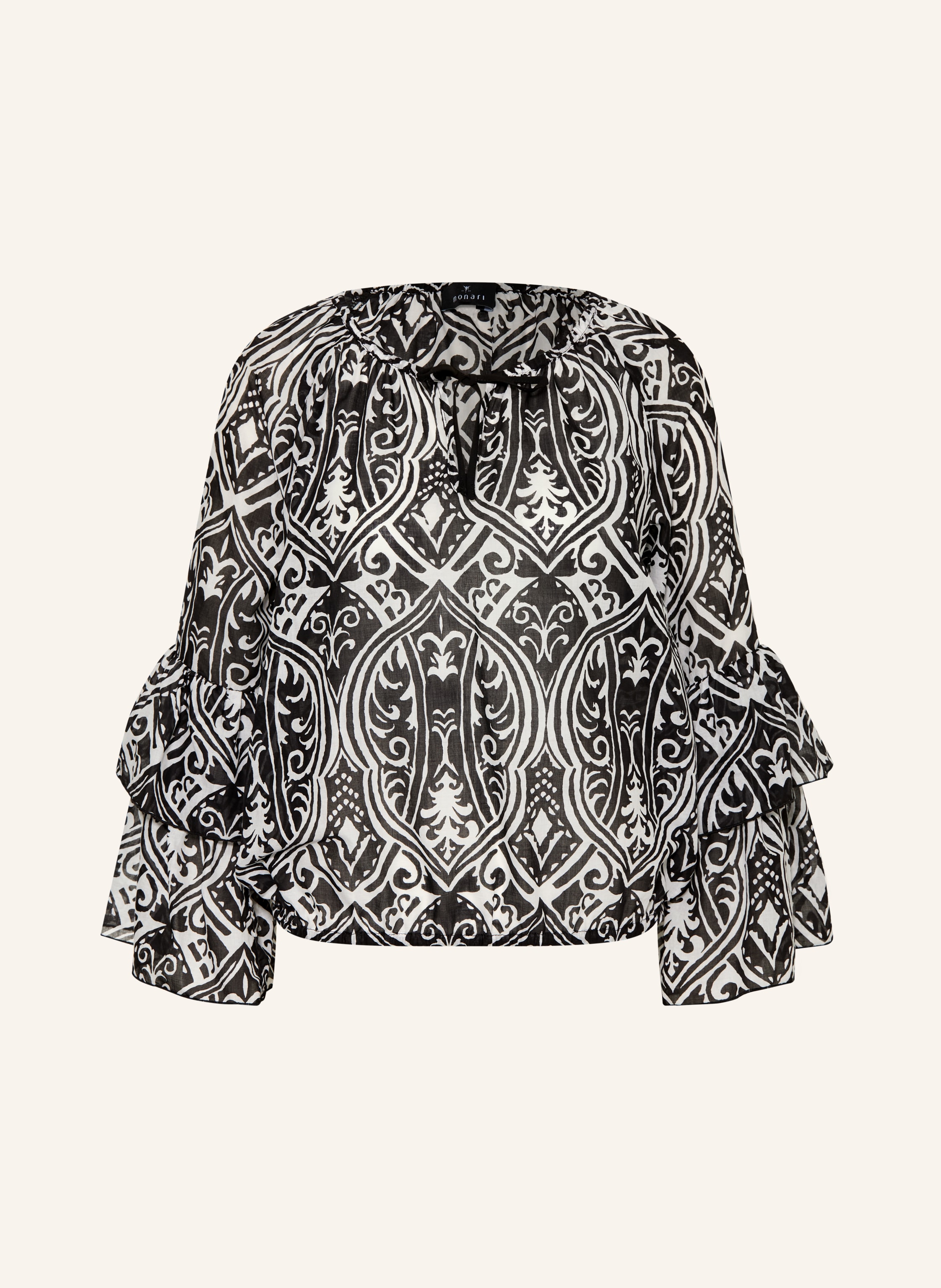 monari Blusenshirt mit 3/4-Arm und Rüschen