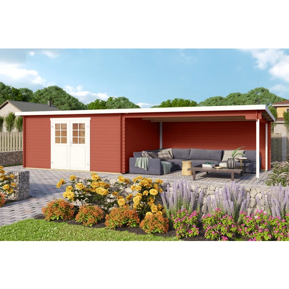 Anbau für Gartenhaus »Malta«, Holz, BxHxT: 411 x 211 x 338,9 cm (Außenmaße)