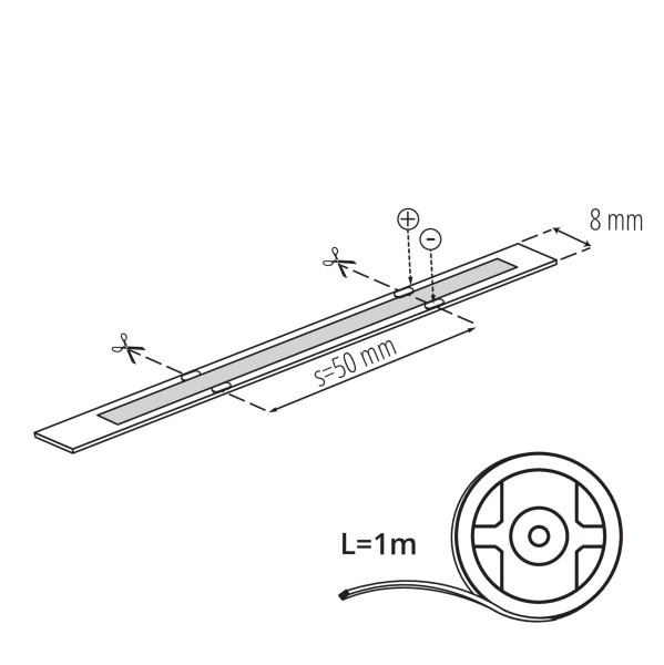 Taśma LED LL COB 10W 24 1m NW 66803 LightLogic barwa biała neutralna CRI90