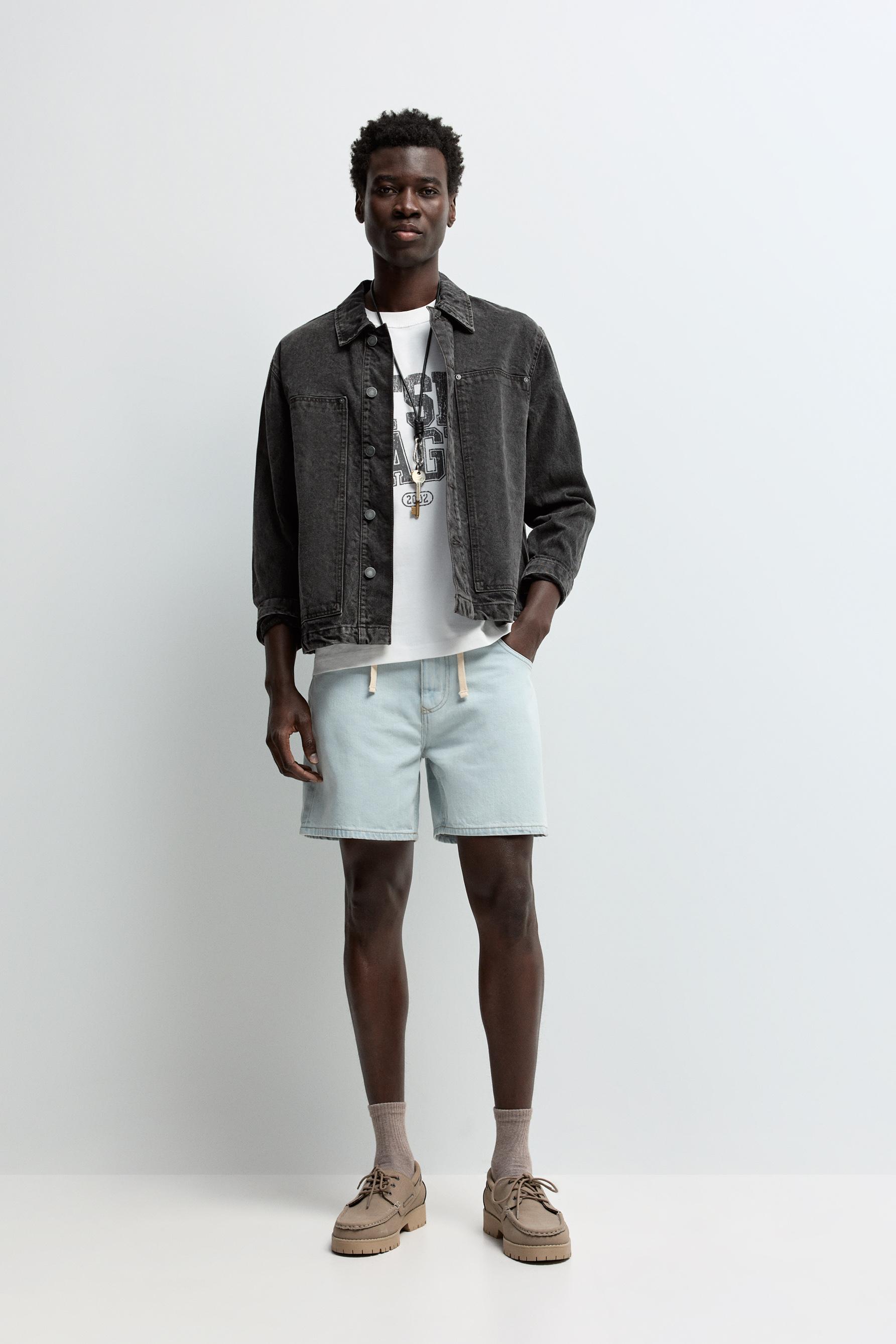 Bermuda denim cinturón
