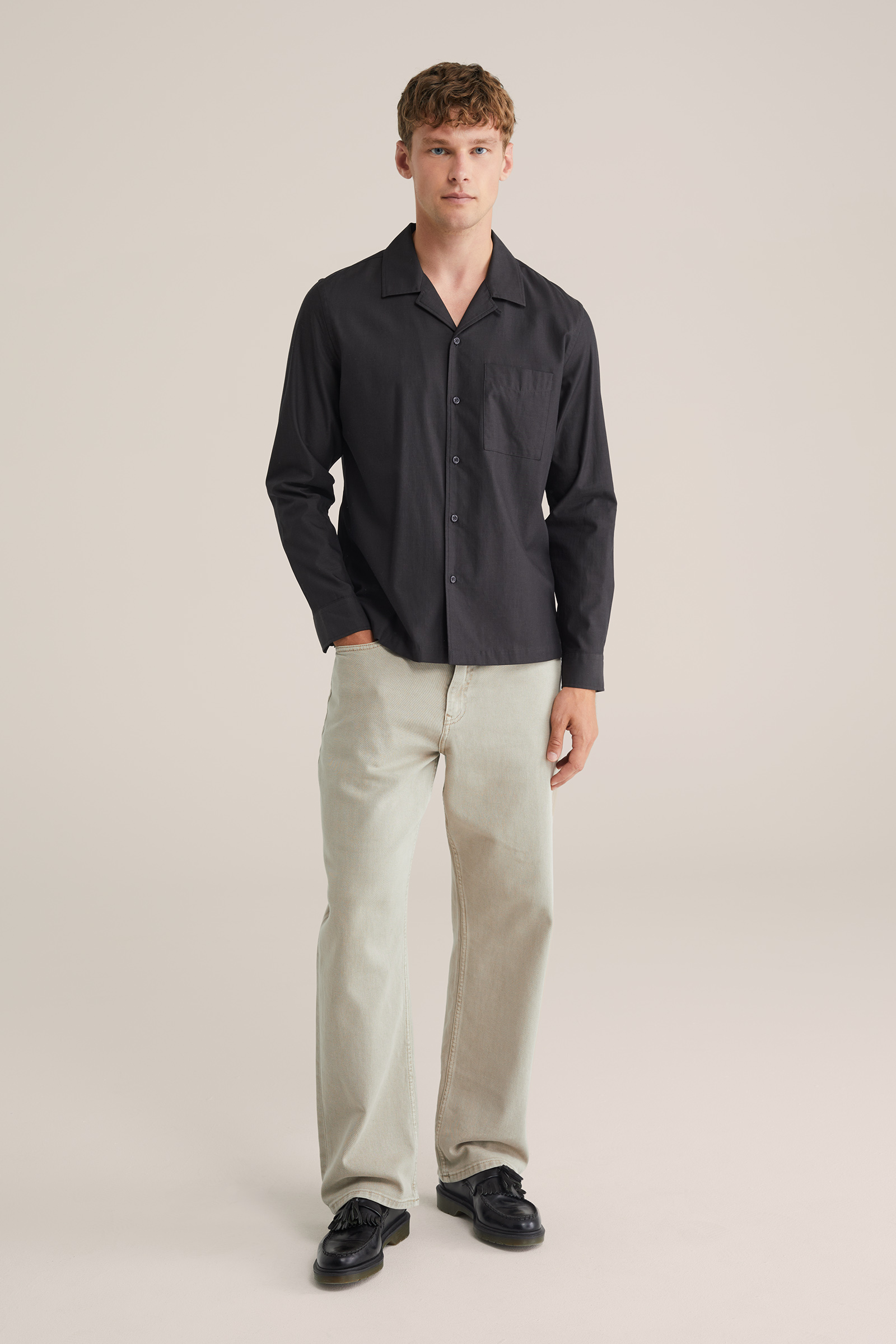 Heren regular fit overhemd