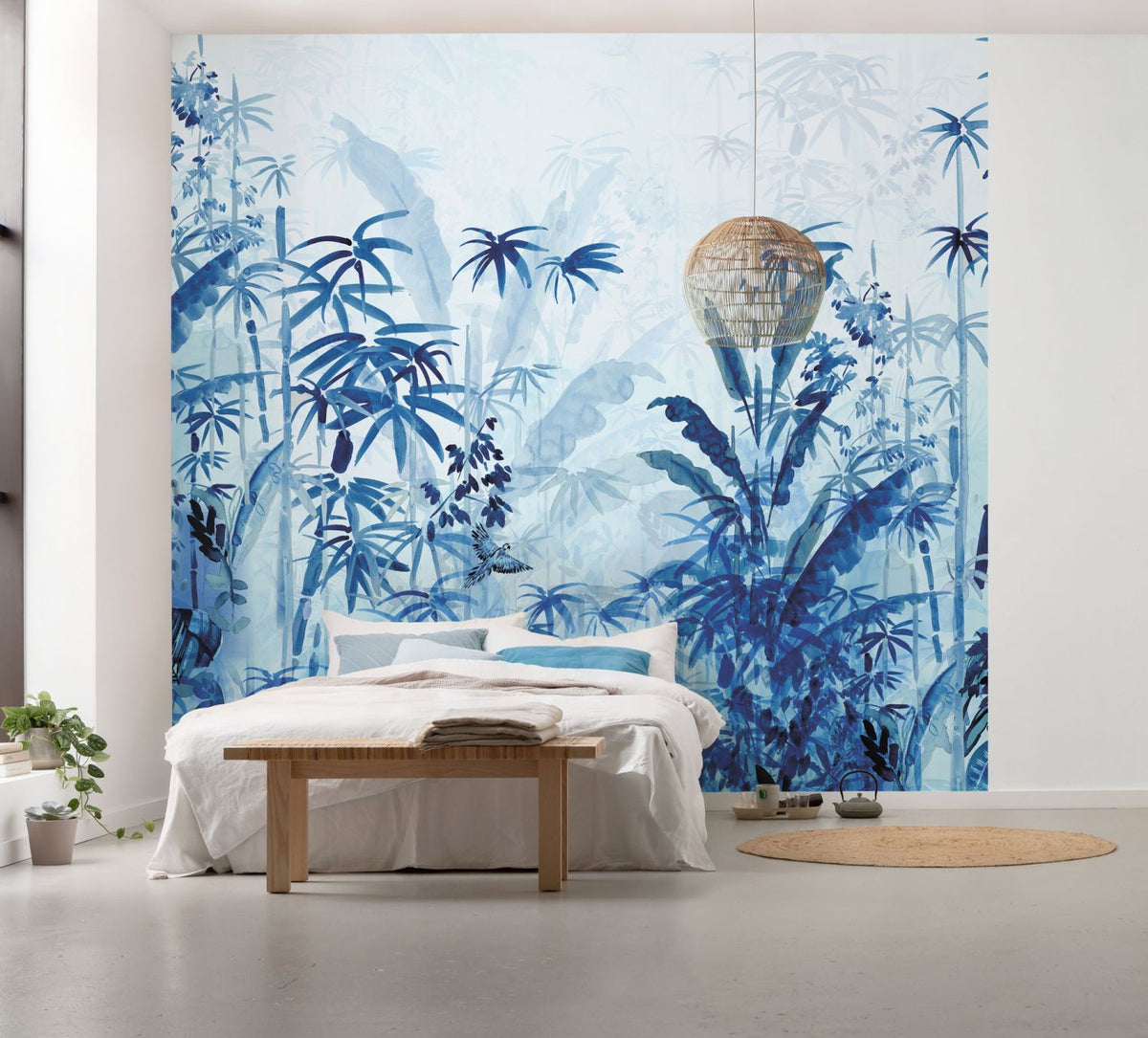 Sanders & Sanders fotobehang jungle blauw - 300 x 280 cm - 612445
