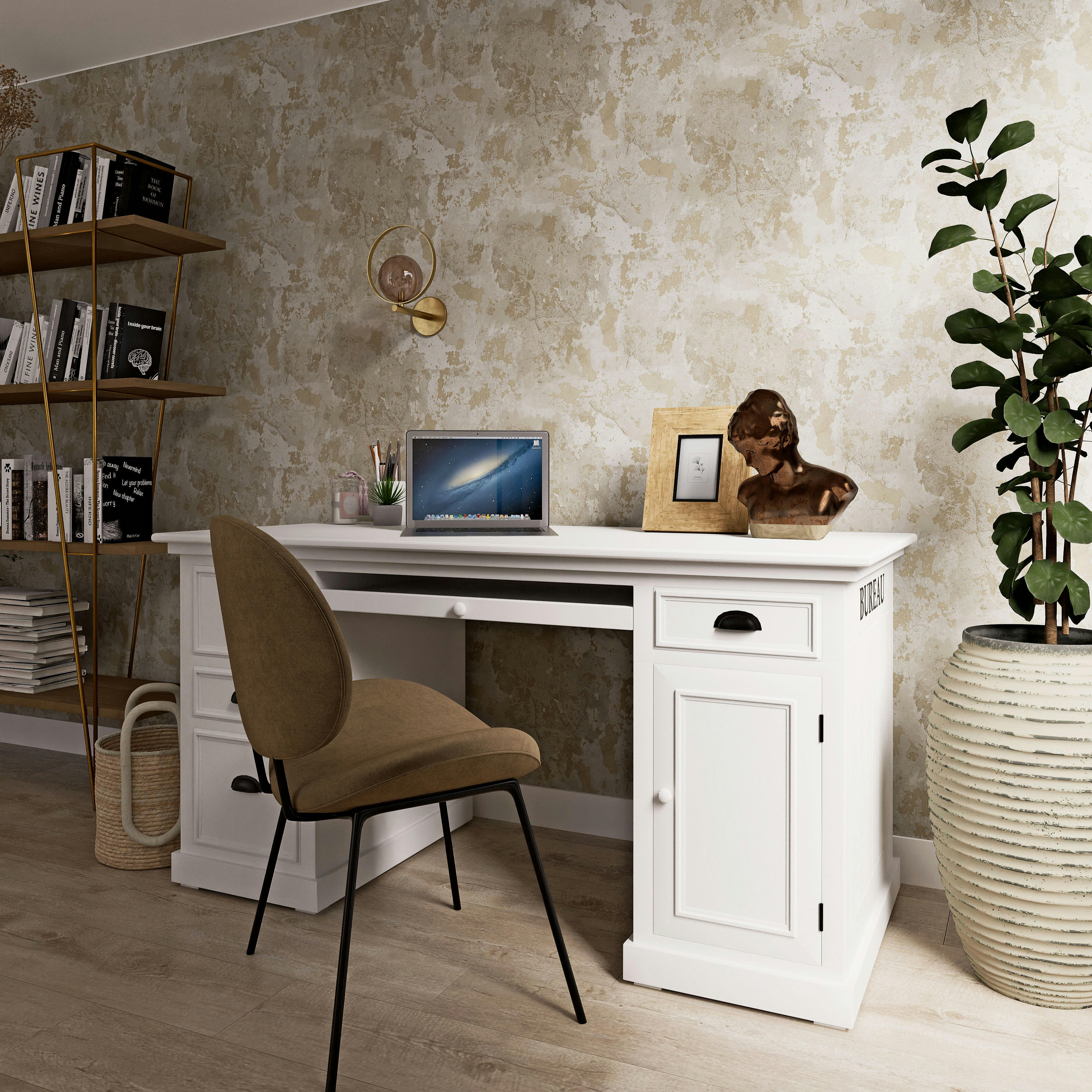 EVE - Statuette buste femme en ciment H30