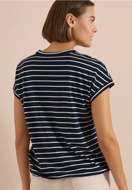 T-Shirt mit Rundhals und Streifen