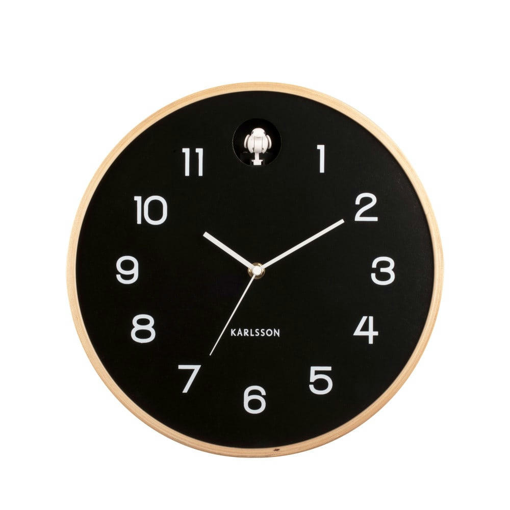NATURAL CUCKOO - Horloge murale ronde D31,5cm noir