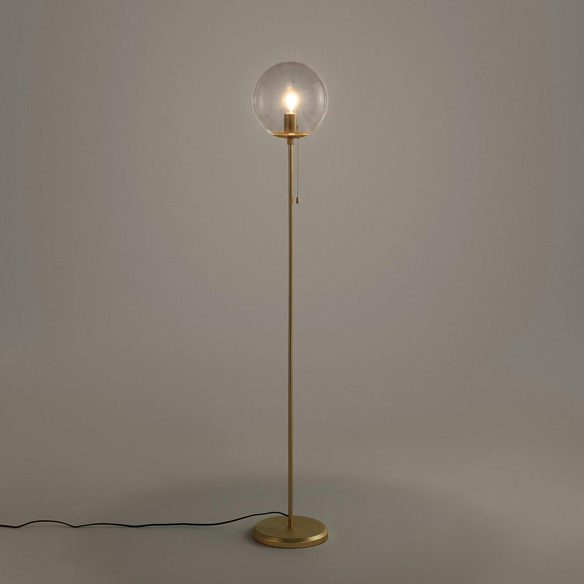 Lampadaire laiton et verre, Moricio