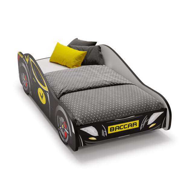 Łóżko dziecięce BATCAR BLACK 140x70, łóżko samochodowe