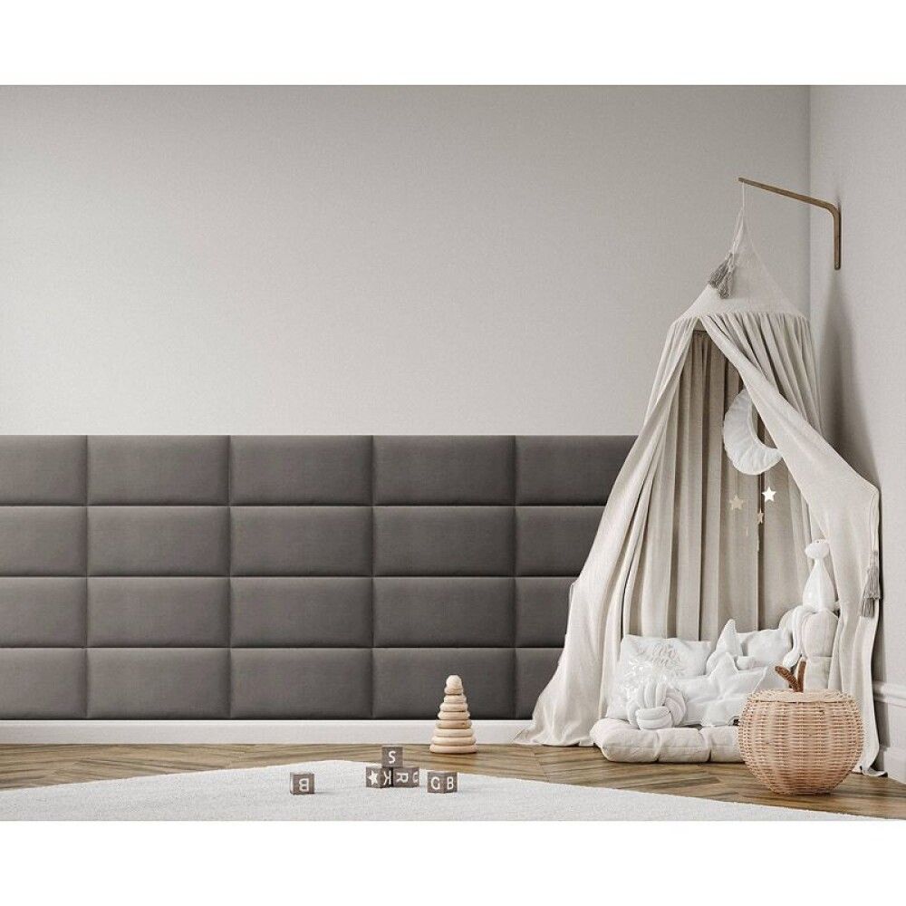 VEGGPANEL FLLOW VELVET 91 GRÅ 30X60 CM