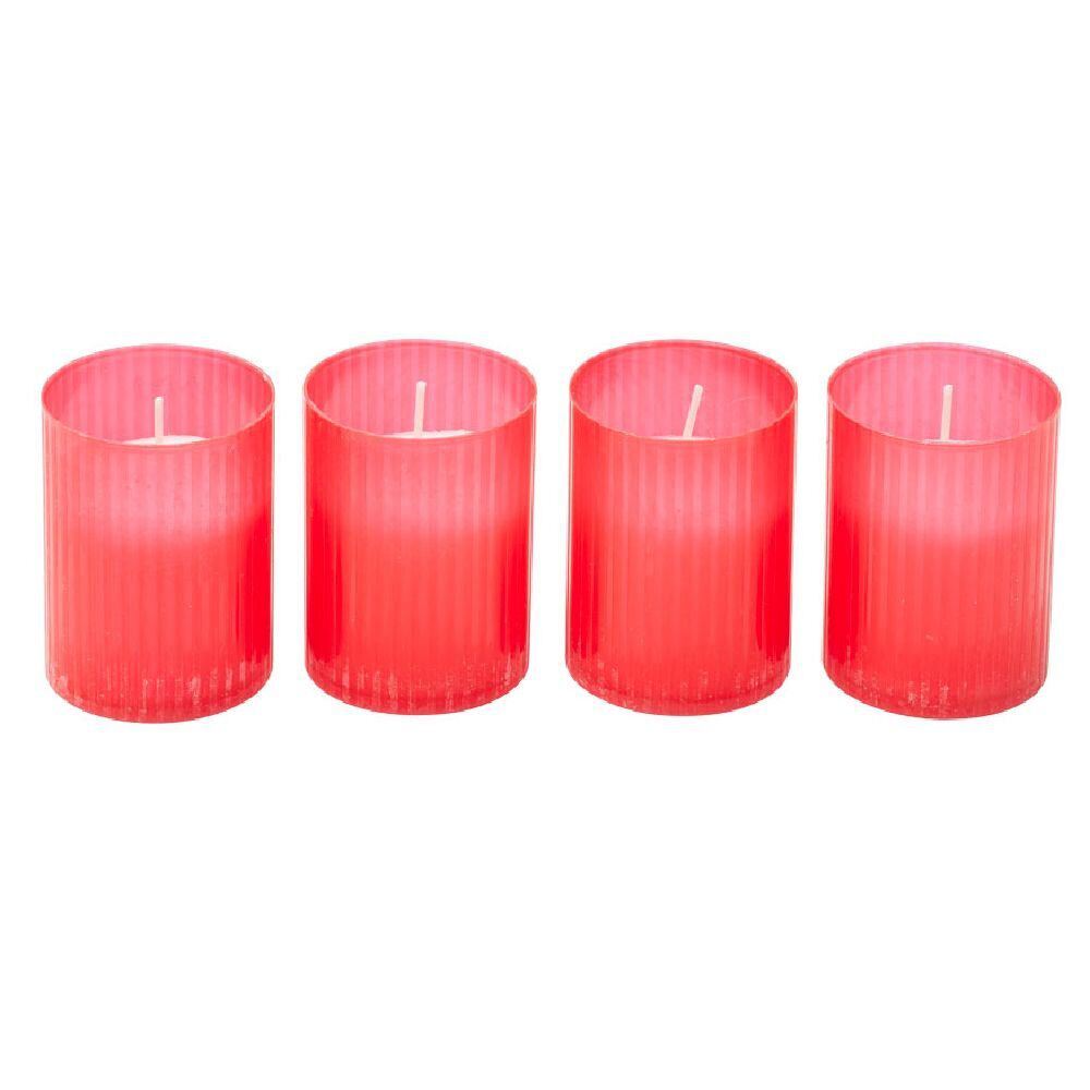 Bougie funéraire rouge Ø4,8xH6,3cm x4