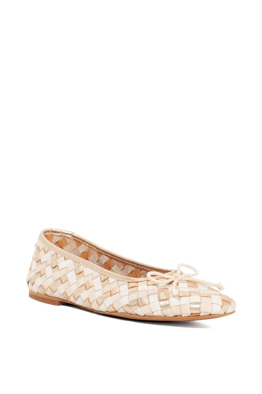 Dune London Heat' Leather Ballet Pumps