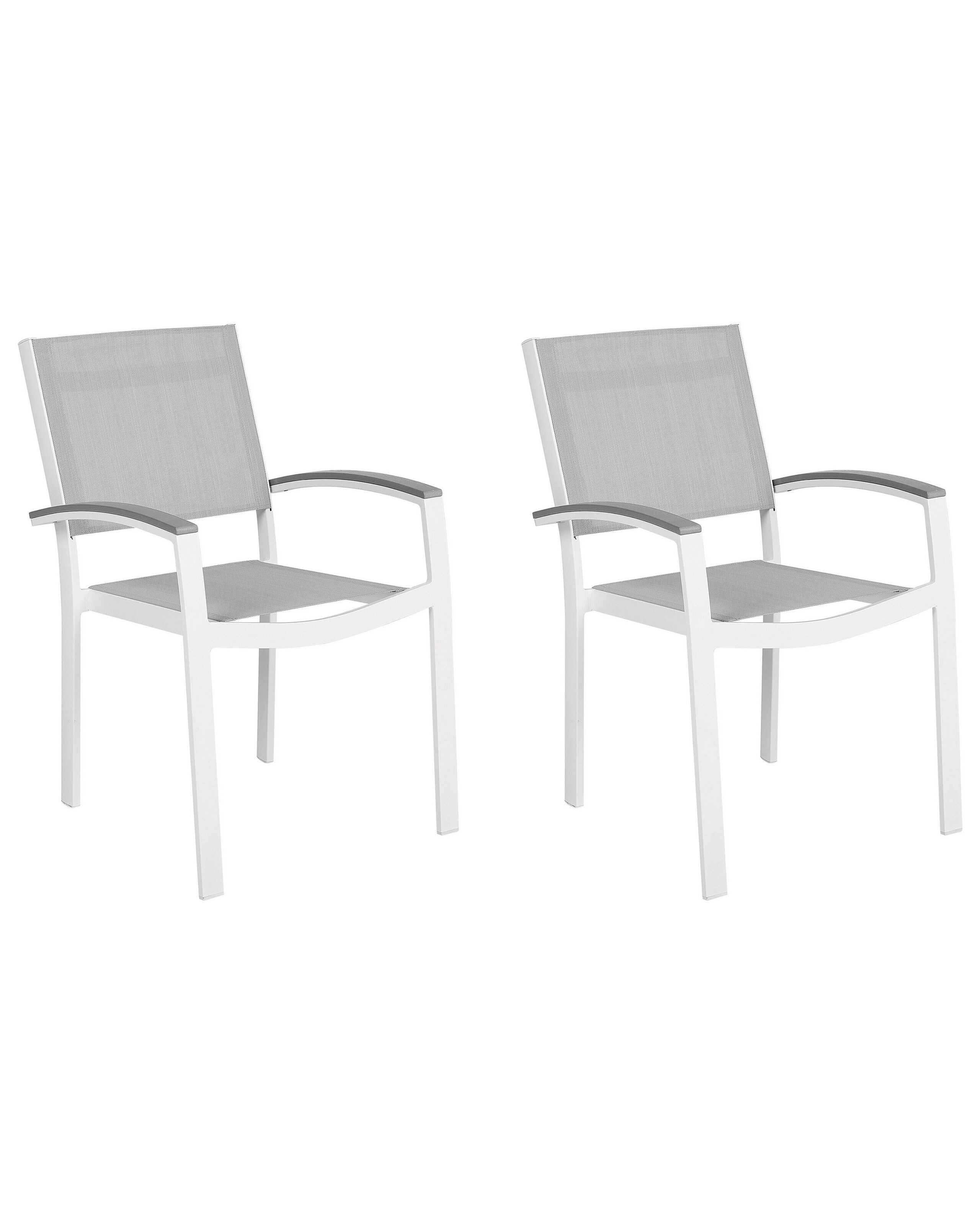 2 krzesła ogrodowe aluminium szare
