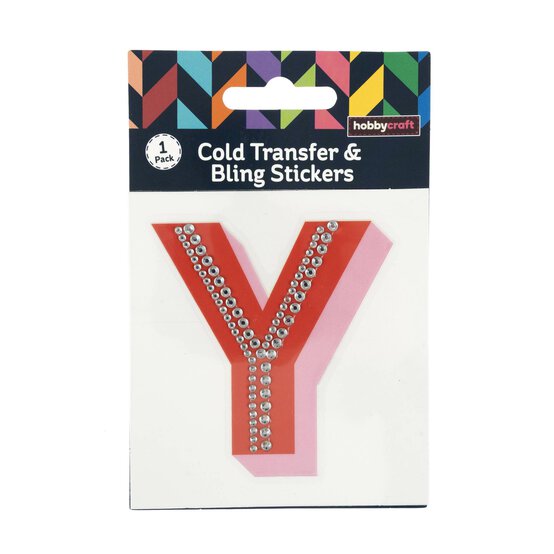 Cold Transfer and Bling Letter Y Sticker Set