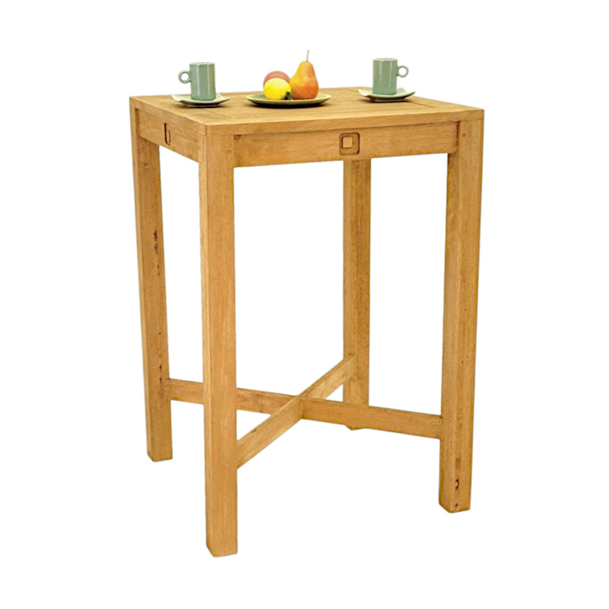 Table de bar carrée Hévéa 70x70x105cm TESSA
