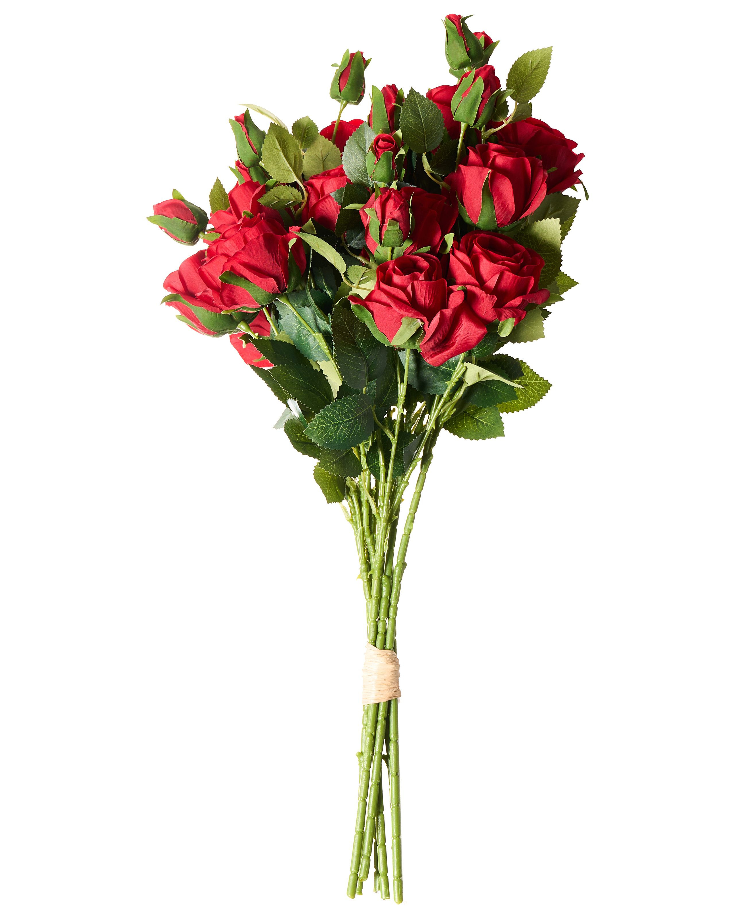 Bukiet sztucznych kwiatów róże 65 cm czerwony