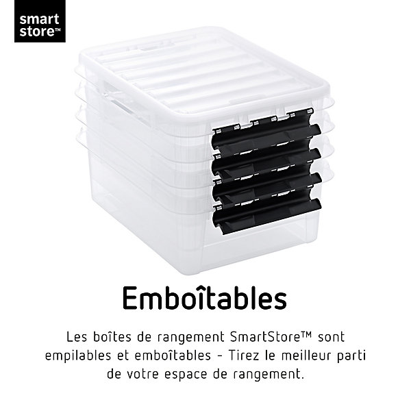 Boîte de rangement 8L empilable SmartStore Classic 14 Orthex P. 40 cm transparent