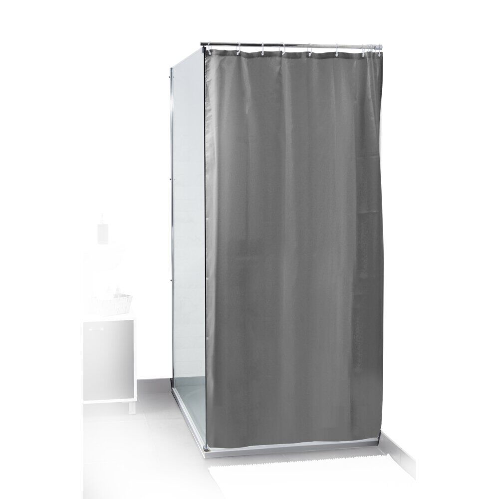 Rideau de douche en plastique avec 12 anneaux 180x200cm (4 modèles)