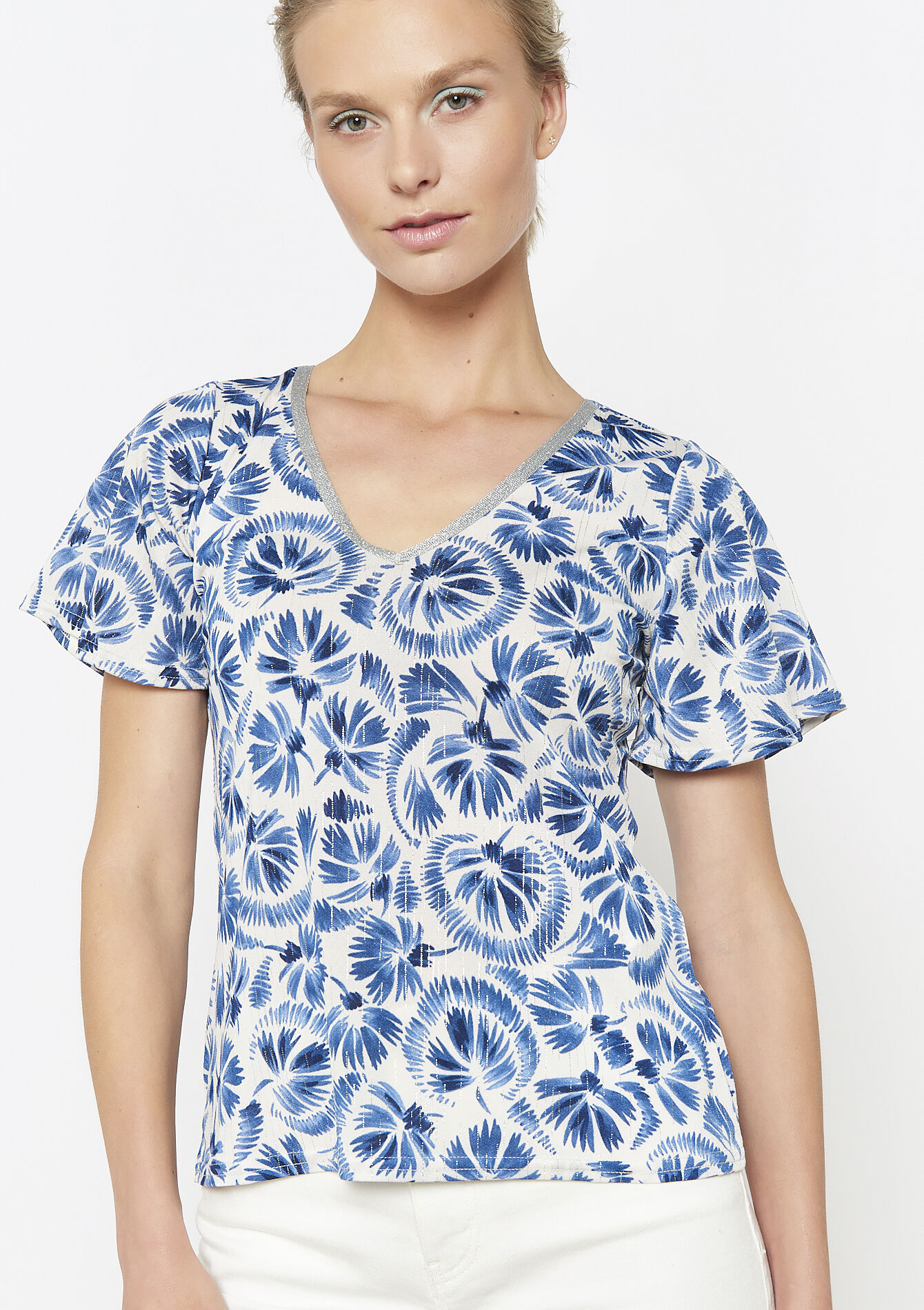 T-shirt met palmbladprint