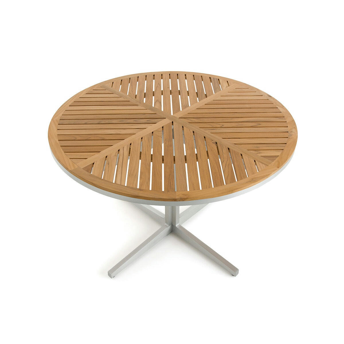 Table de jardin ronde teck/aluminium, Maestrale