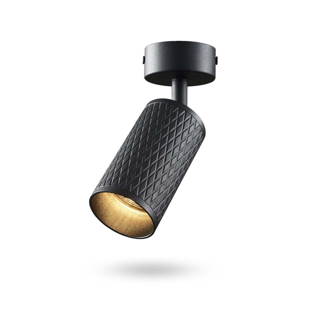 Spot okrągły czarny Grant 1xGU10x30W wym:16x5,5x5,5cm IP20 Videx