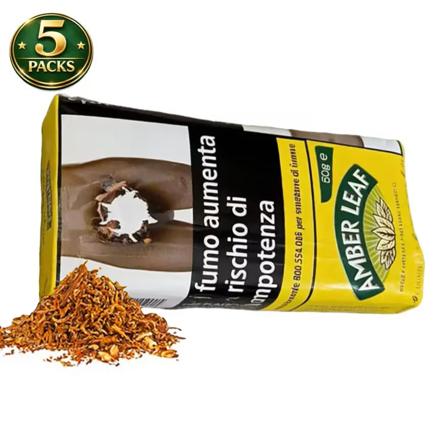 (New Arrive)Amber Leaf Hand Rolling Tobacco (Original) 50Gx5 Packs