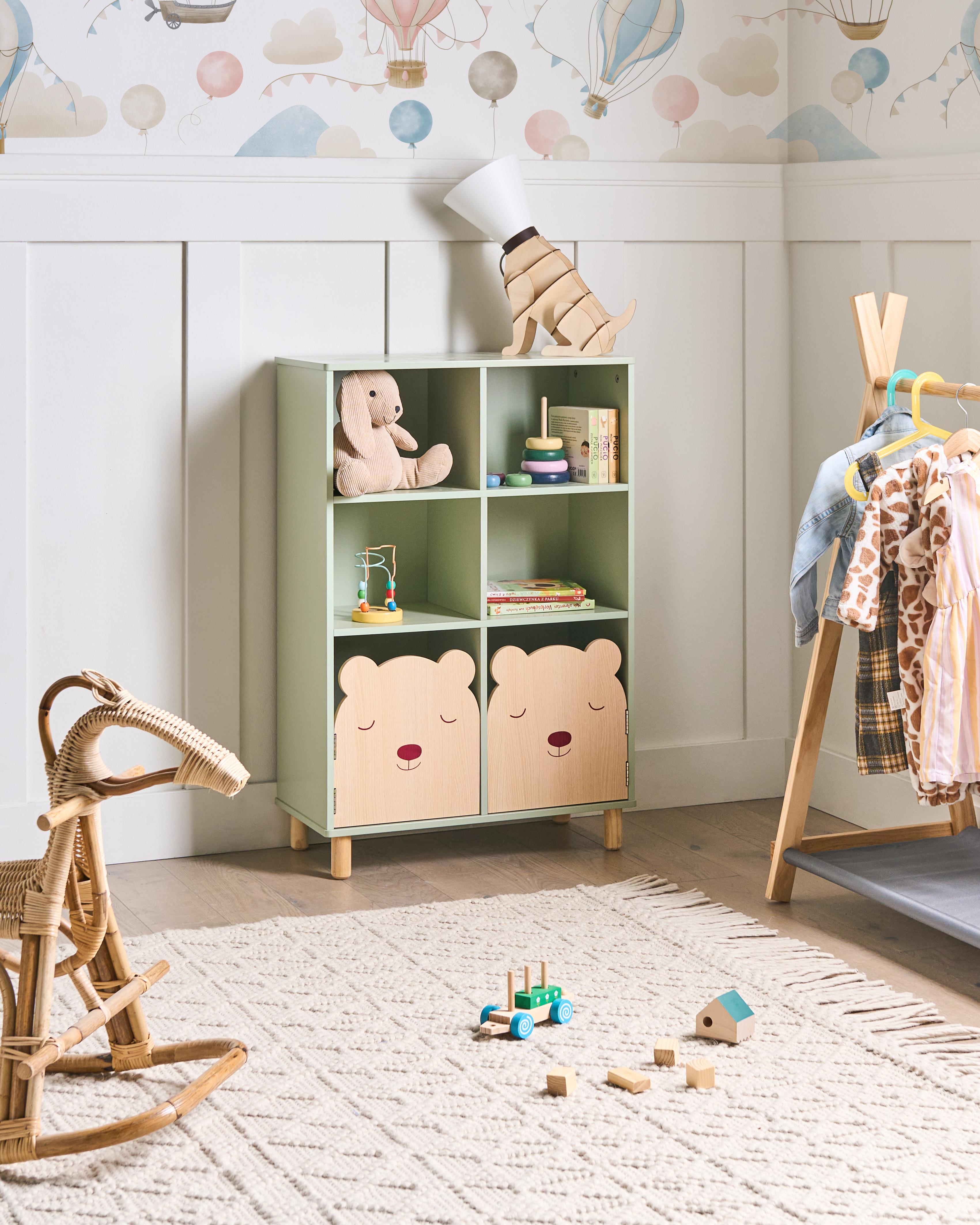 3 Tier Bookcase NOBBY 90 cm Light Green
