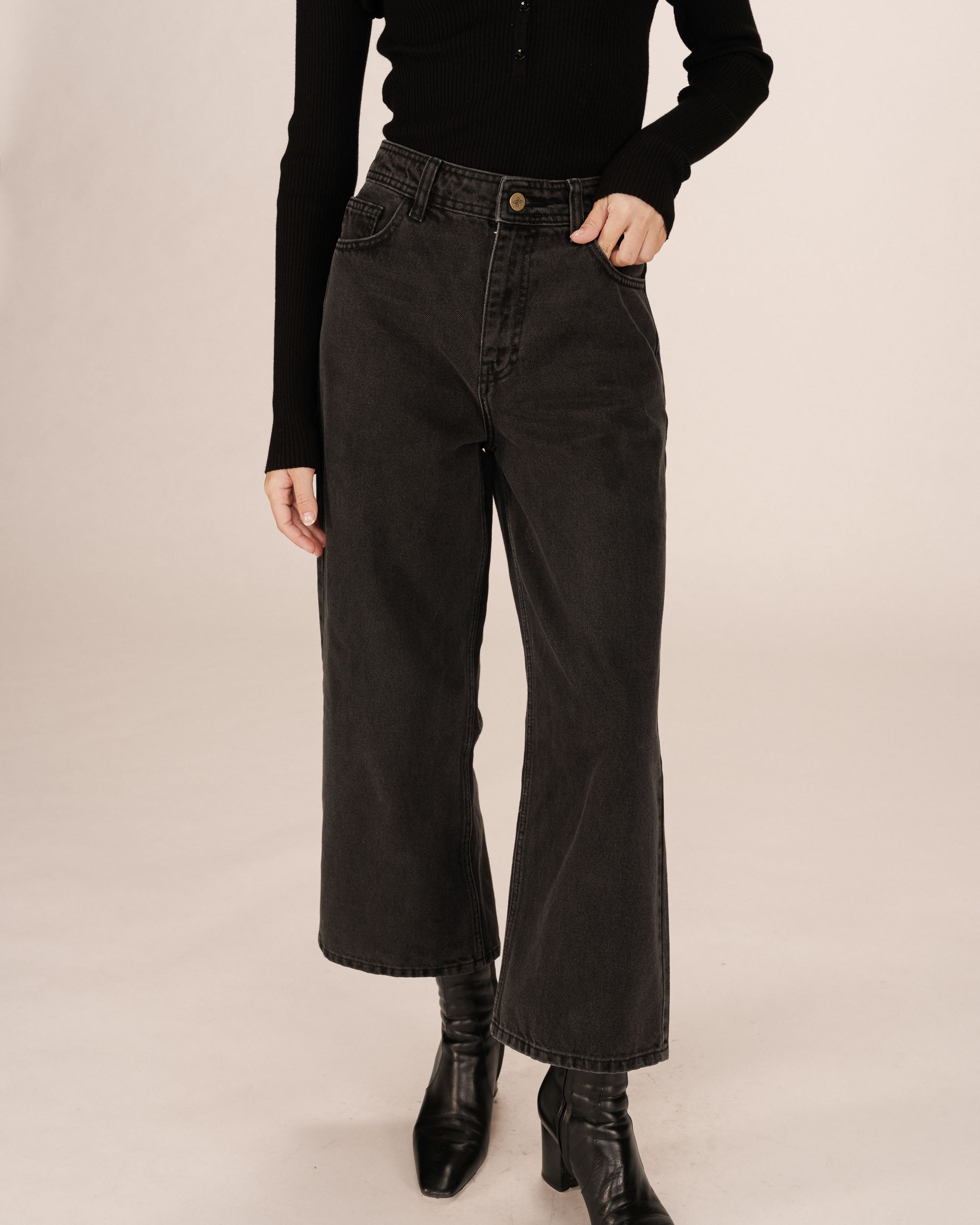 Jean 7/8e black washed Jonas