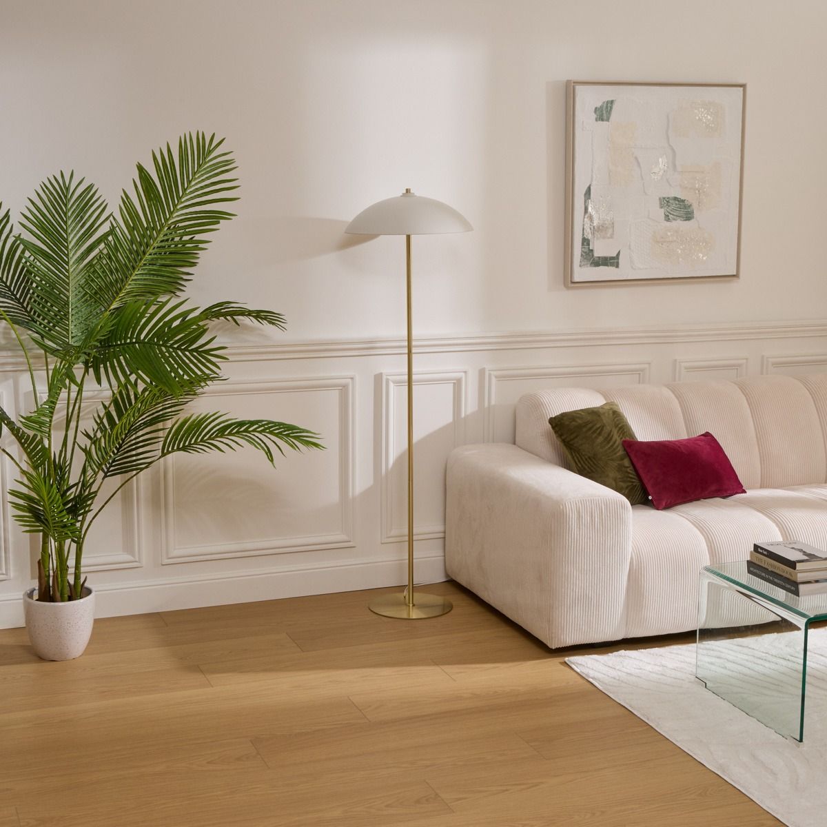 Lampa podłogowa DELCIA biała 45x150 cm