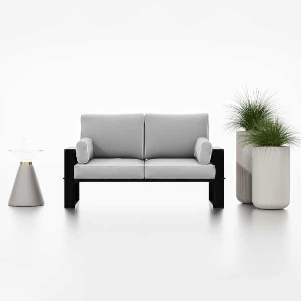 Sofa ogrodowa dwuosobowa wypoczynkowa GARTEN Jasnoszara