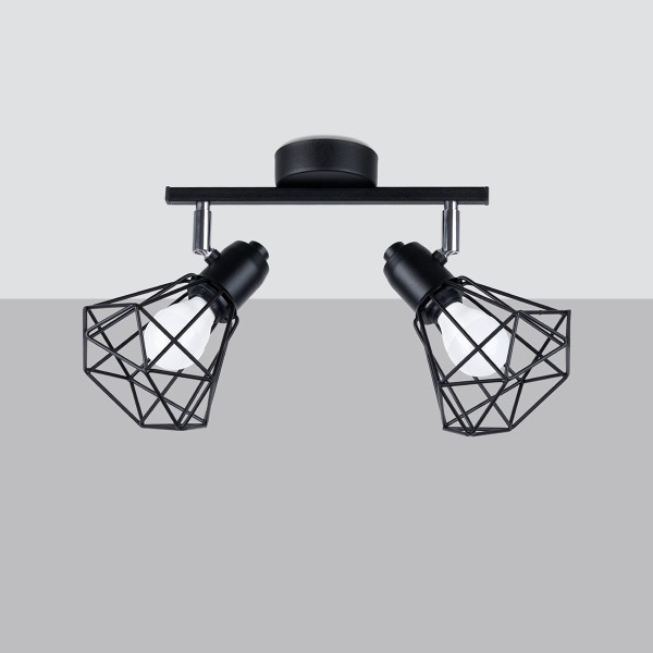 Lampa sufitowa SELARA czarna-chromowana 2xE14x40W IP20 Pure Lume