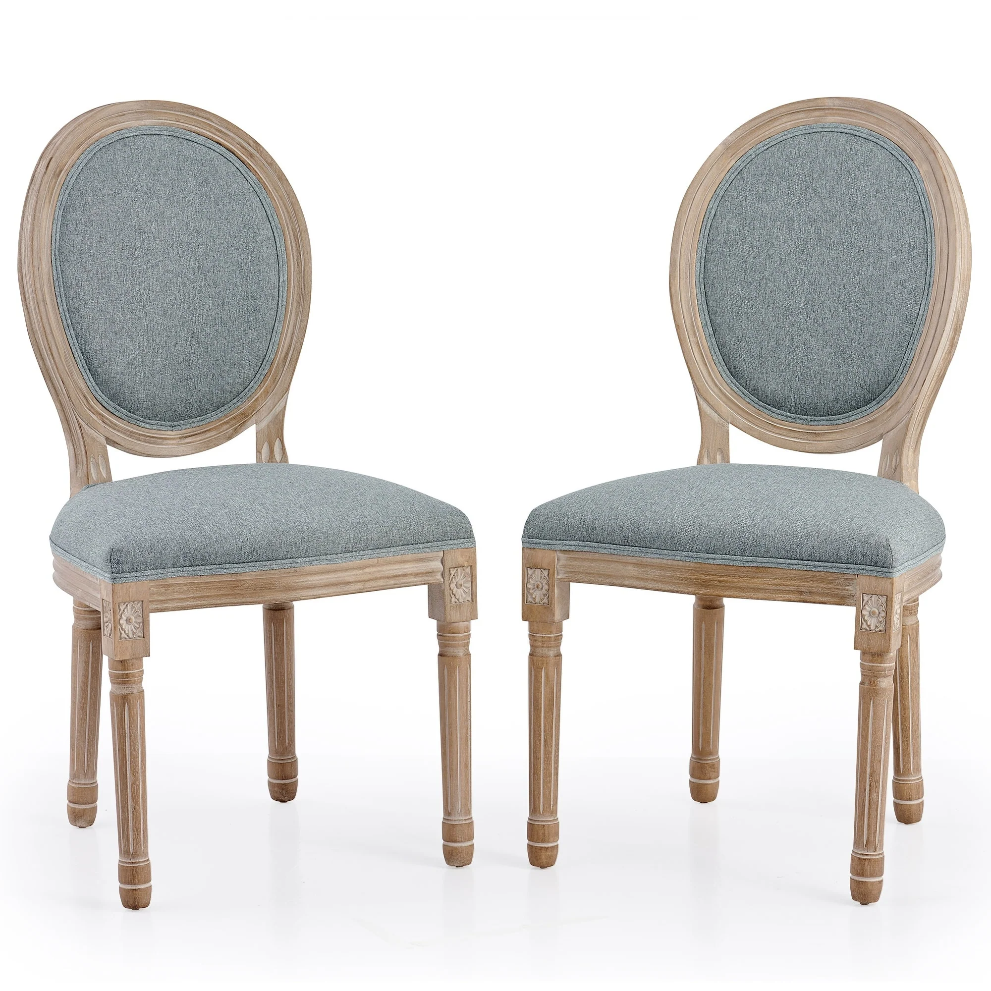 CO-Z King Louis XVI Upholstered Dining and Side Chairs, Set of 2