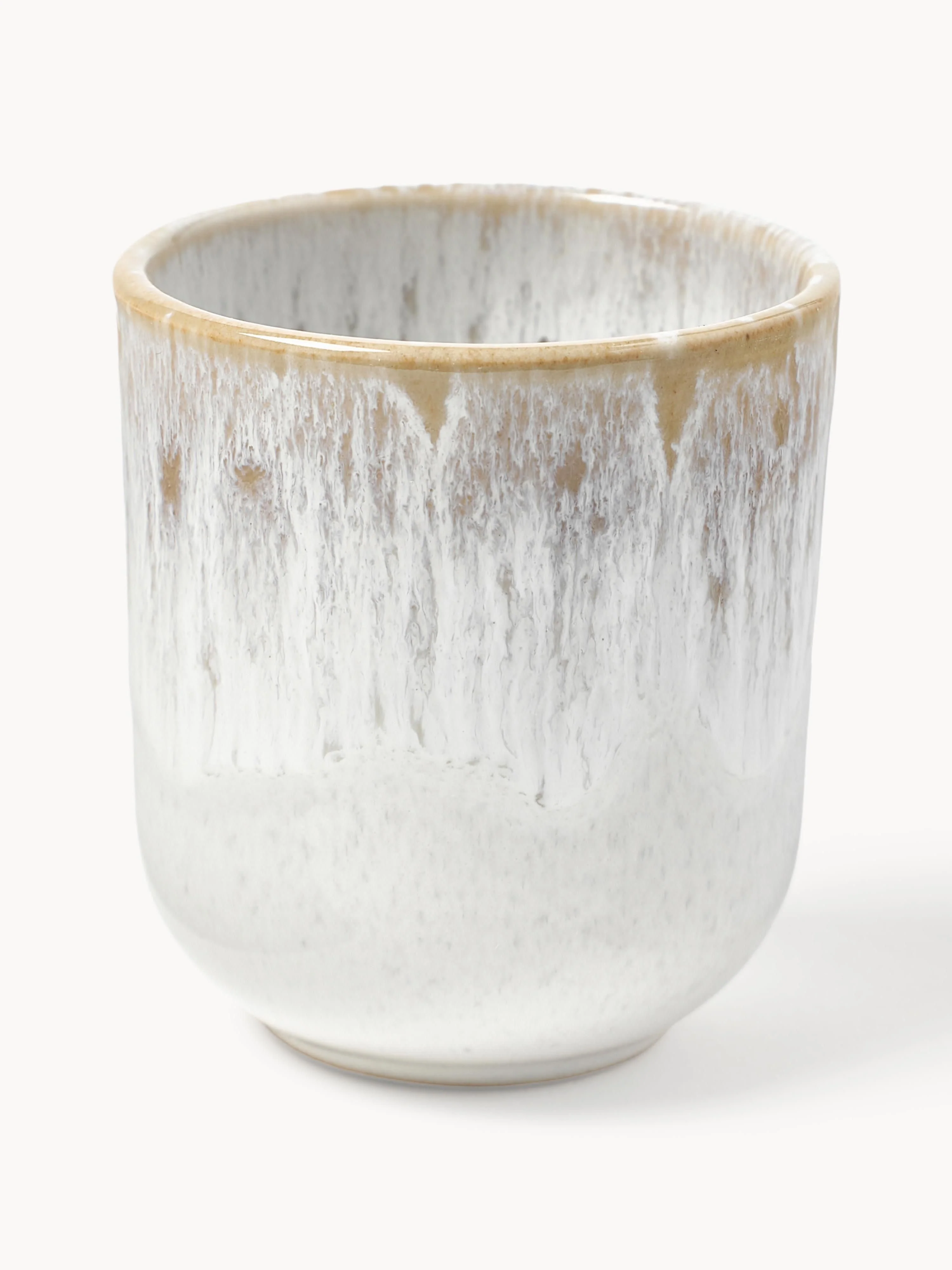 Handgefertigte Becher Danza mit reaktiver Glasur, 4er-Set