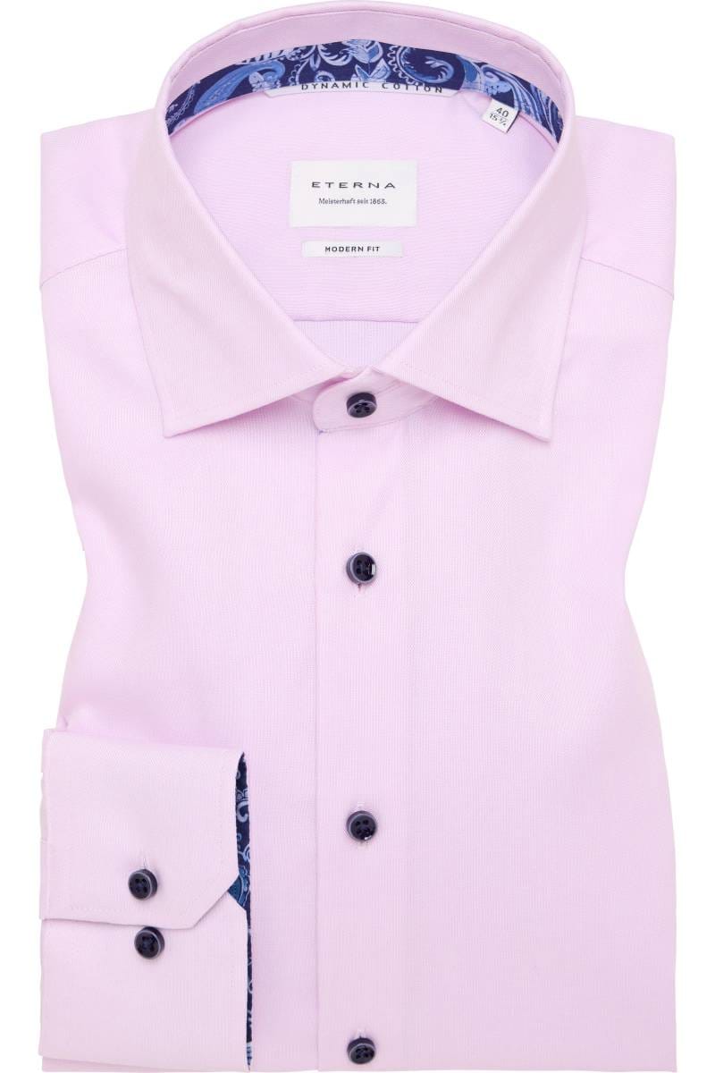 ETERNA Modern Fit Hemd rosa, Strukturiert