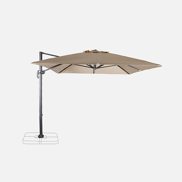 Parasol déporté rectangulaire 3x4m - Wimereux- Beige - Parasol excentré inclinable et rotatif à 360.