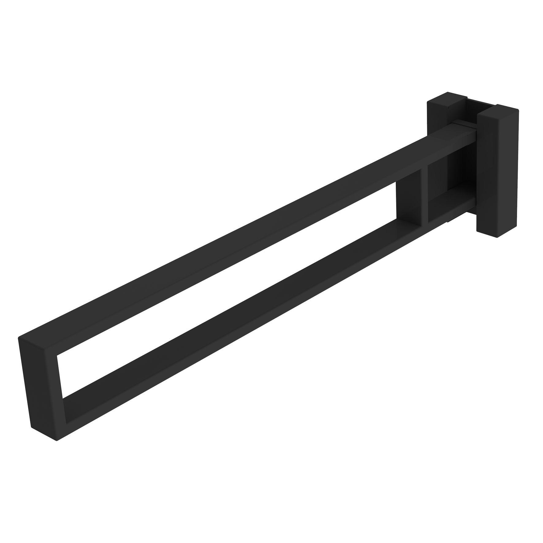 LOFT-GAME - Poignée PMR pivotante  Acier inoxydable  Noir  à fixer au mur