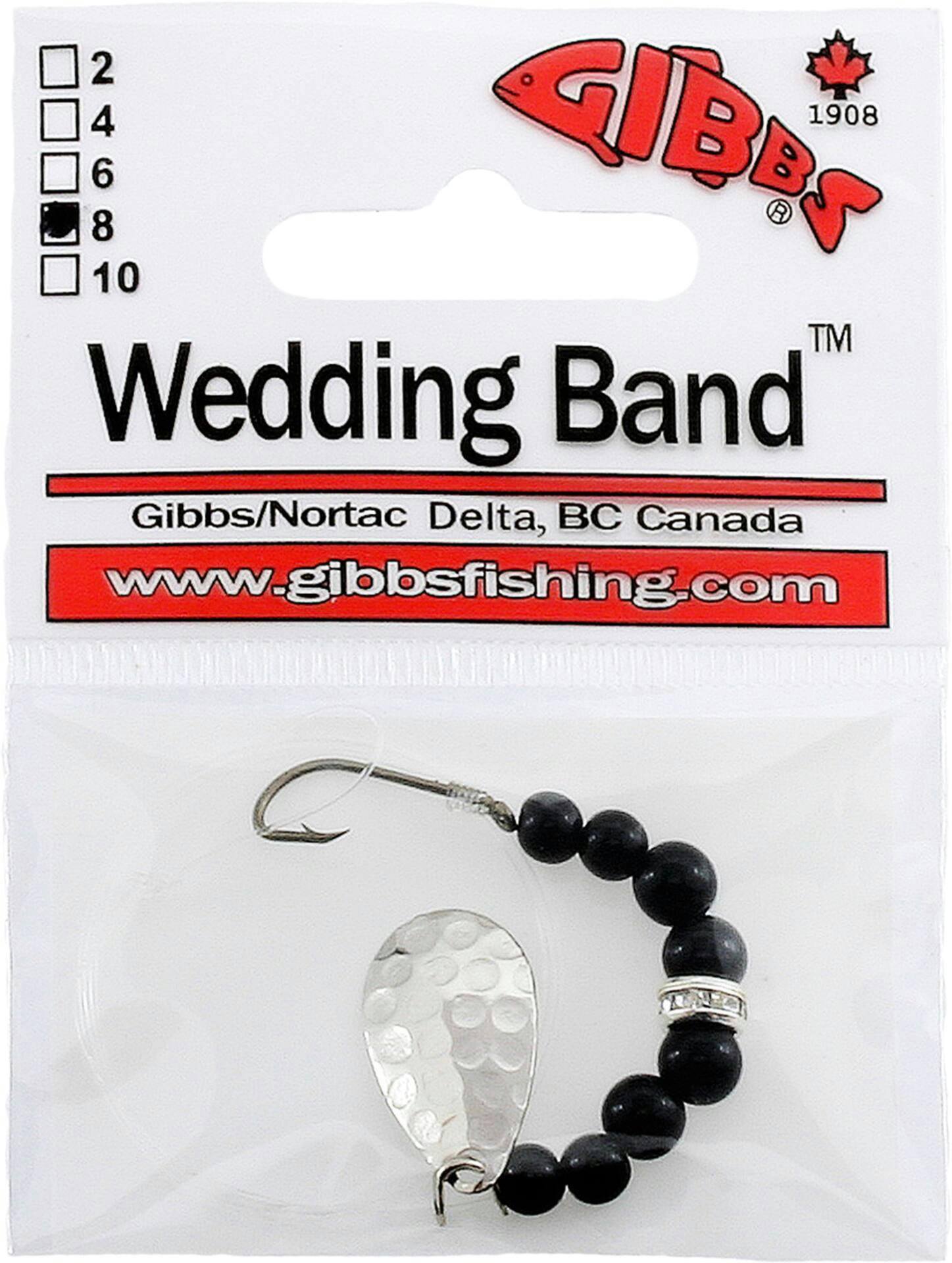 Gibbs Delta Wedding Band, #8, Single, Black Bead