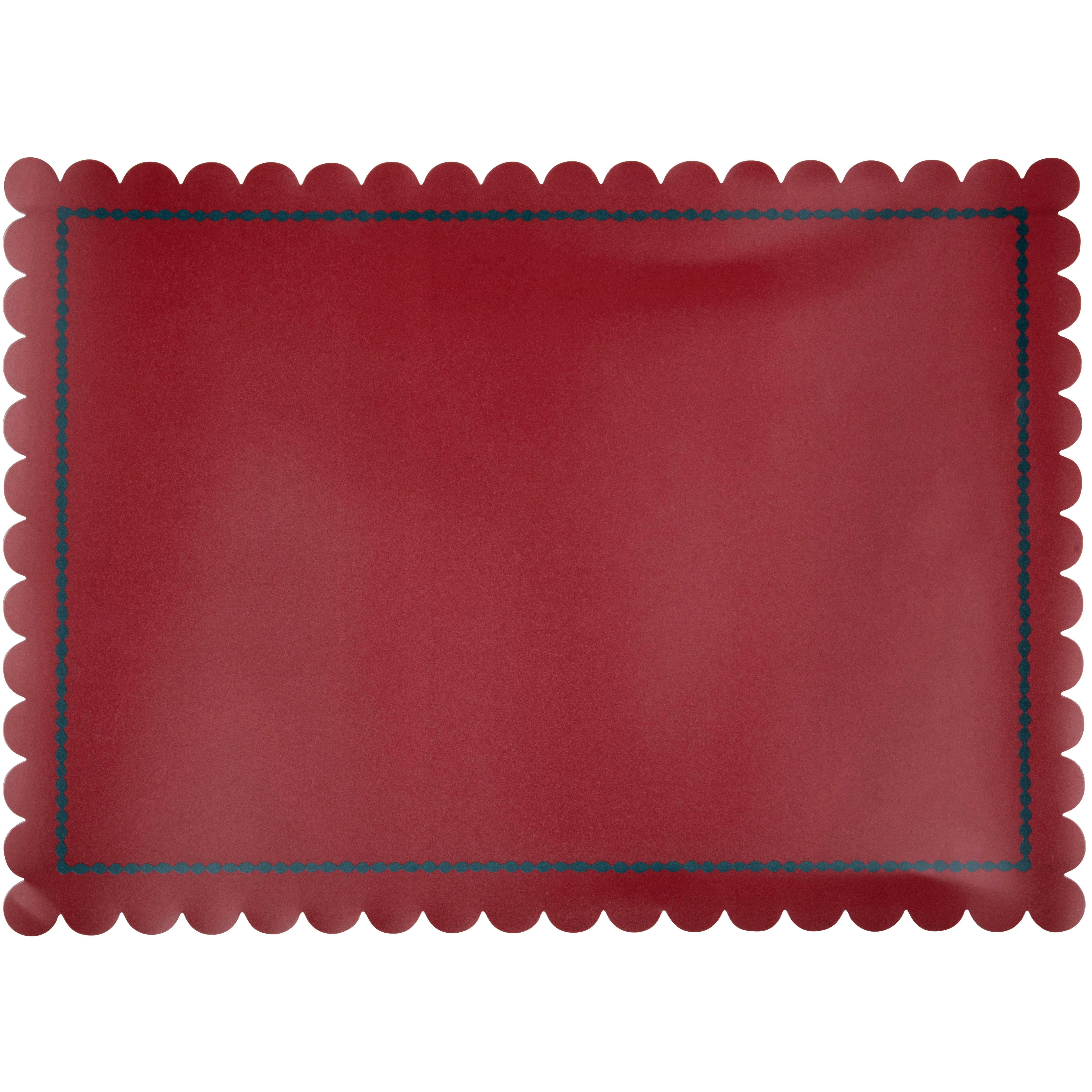 - Set de table réversible bleu canard et rouge