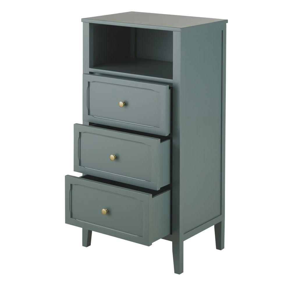 Chamarel - Chiffonnier 3 tiroirs vert foncé