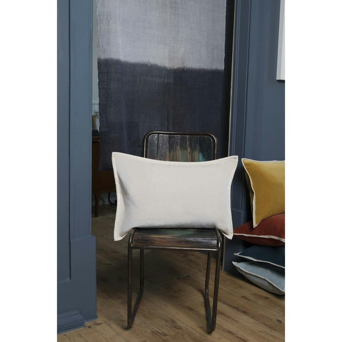 ERIN - Housse de coussin velours de coton  60x40 grège