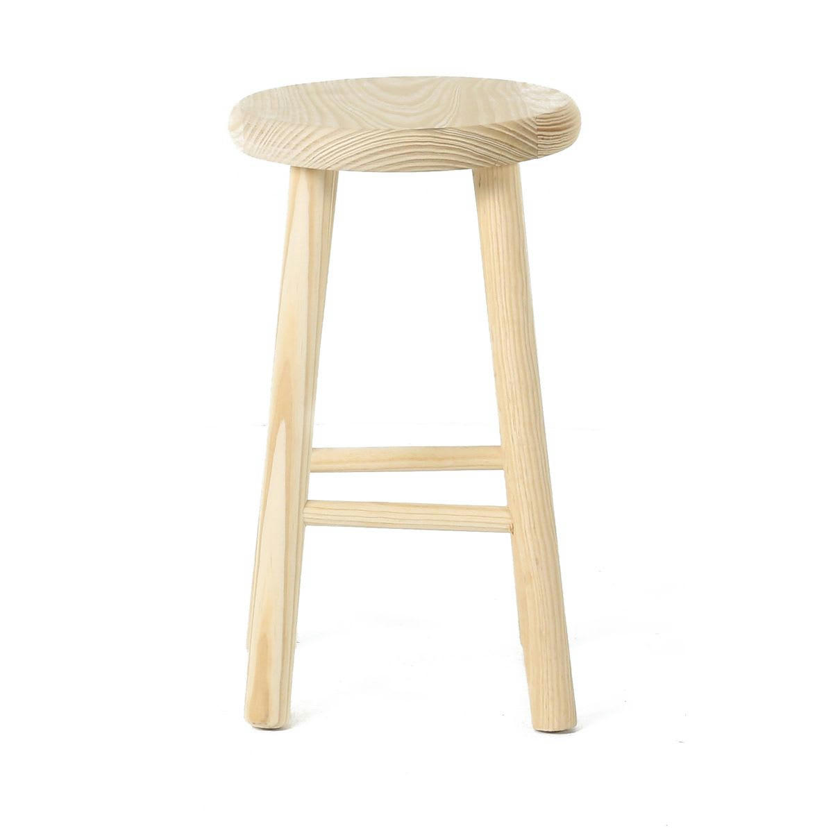 REGION - Tabouret rond en pin brut rustique