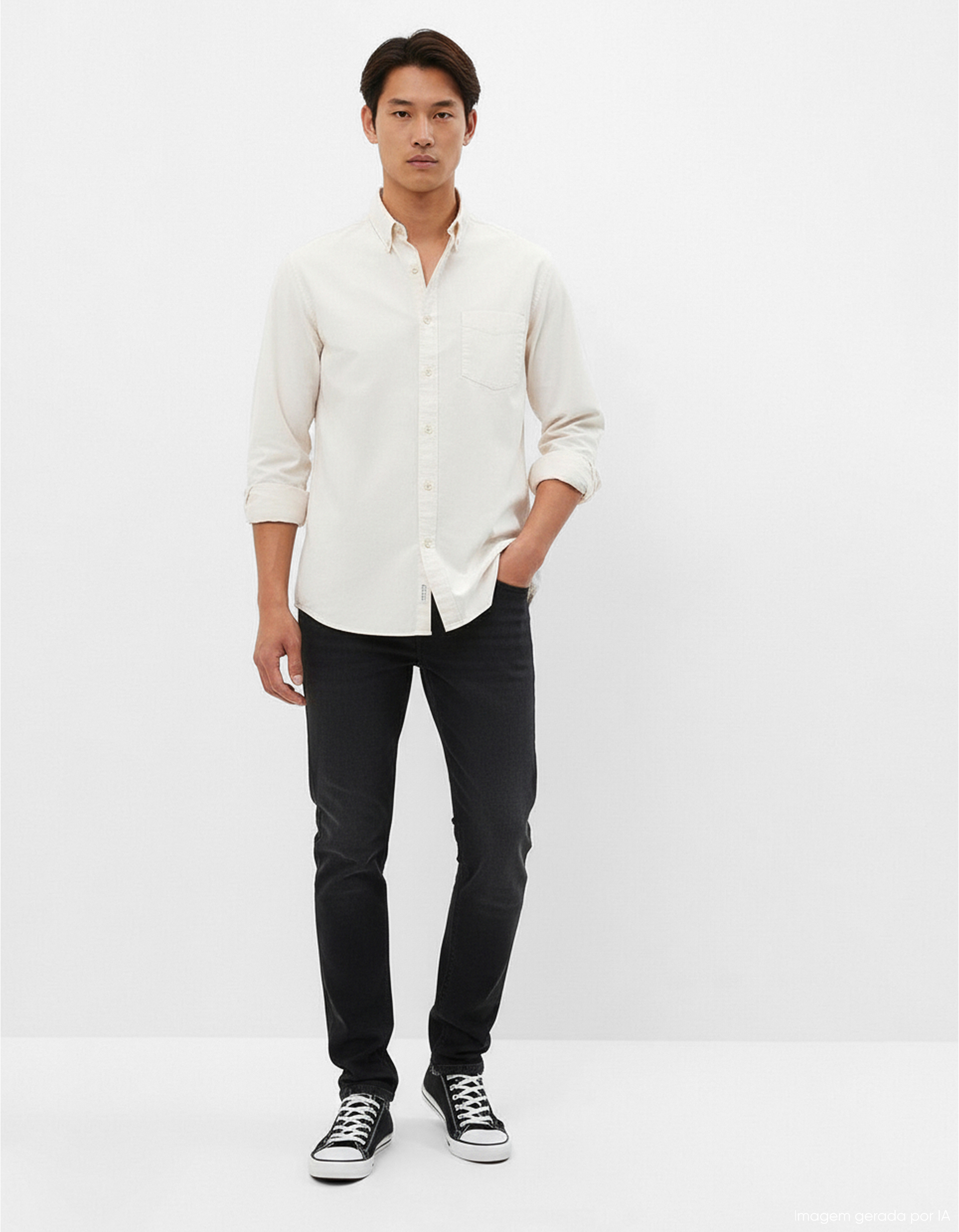 Jeans Skinny Fit, Homem, Preto